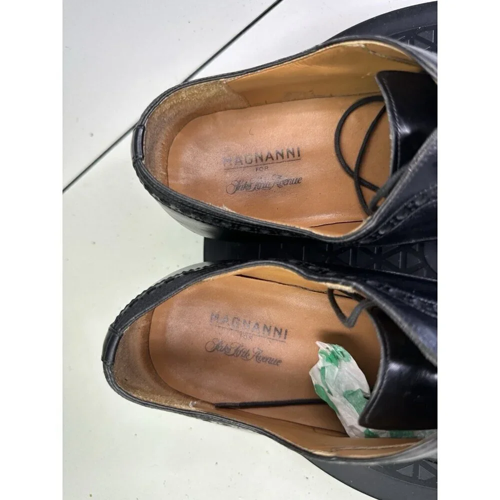 Magnanni for Saks Fifth Ave Black Wholecut Oxford Men's Shoes Size 9.5 M